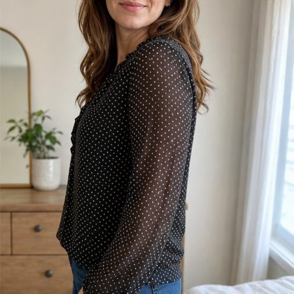 Camel Button Blouse - Picture 3 of 6